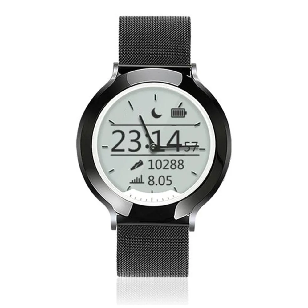 black-steel M6 ремешок из нержавеющей стали для мужчин и женщин Смарт-часы и физические руки монитор сердечного ритма спортивные фитнес-трекер 5ATM водонепроницаемый - Цвет: black-steel