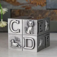 Vintage Metal Piggy Bank Square Rubik's Cube Money Box Coin Saving Pot Piggy Bank Home Decor For Kids Gift 2