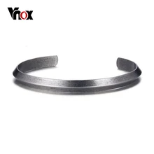 Vnox Простой Браслет-манжета и браслет для Для женщин Для мужчин Классические Винтаж Дизайн Нержавеющая сталь ювелирные изделия