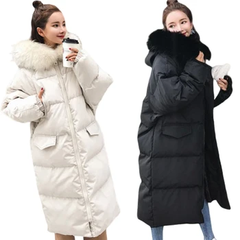 

Dames Jassen Winter Jacket Women Manteau Femme Hiver Artificial Hair Collar Hat Solid Long Coat Bayan Mont Parka