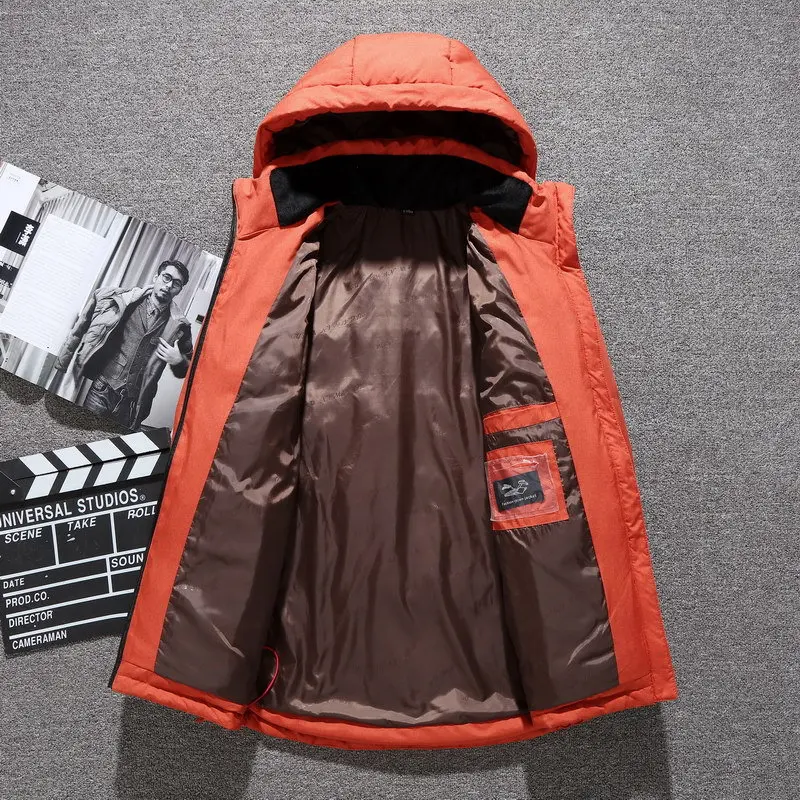 MANVALUE Men's Winter New White Duck Down Cold-proof Jacket Winter Short Hooded Thickening Youth Down Jackets