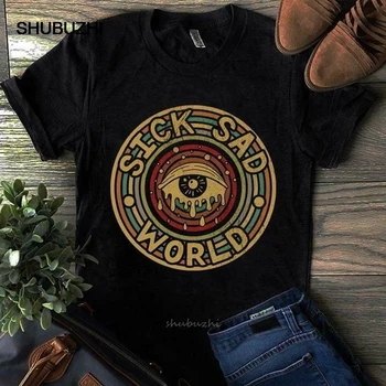 

Sick Sad World Crying Eye Vintage Men Black Tshirt S 4Xl