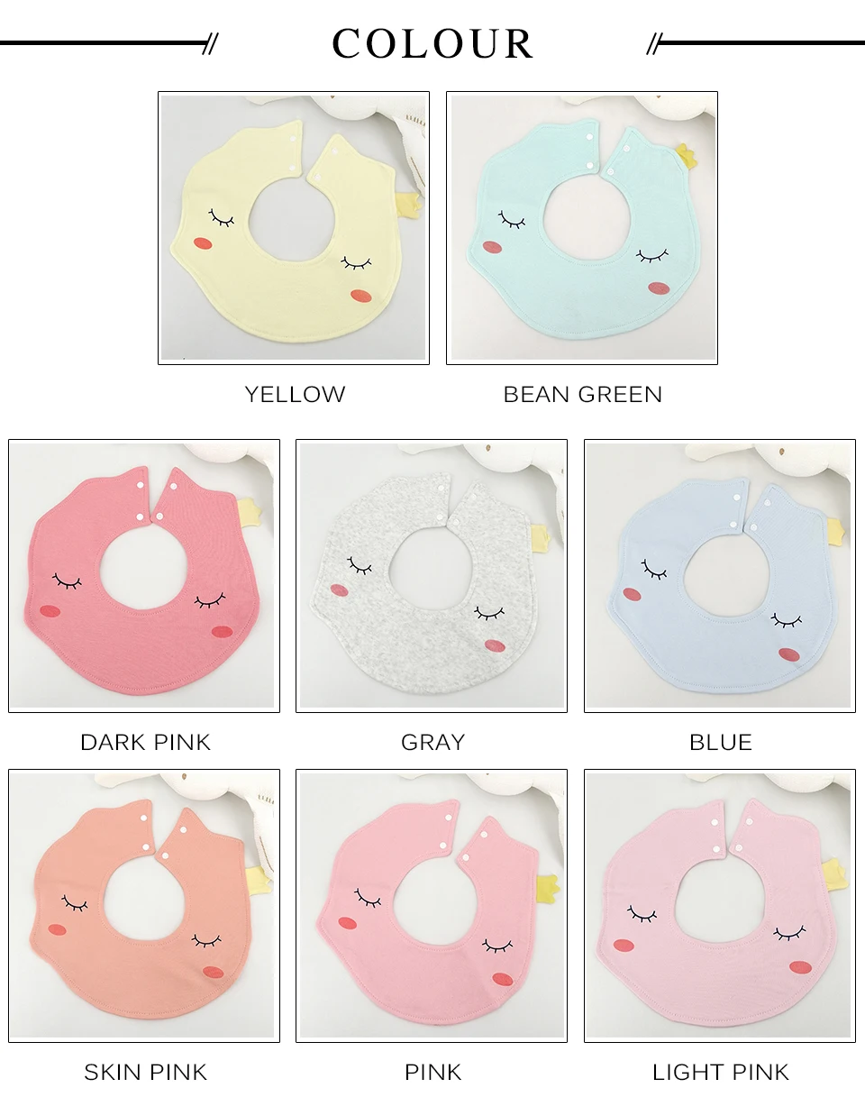 Baby Bibs Cartoon Printed Sleep Cotton Saliva Towel Absorbent Boys Girls Infant Baby Fake Collar Accessories Cute Cloud Shape
