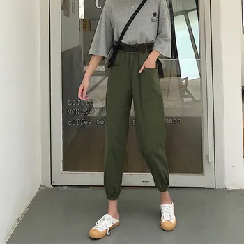 

Trousers woman pants cargo high waist pants loose trousers joggers female sweatpants streetwear Solid Color Pants