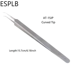 Ultra Thin Precision Tweezers - Stainless Steel Industrial Grade - Curved Tip