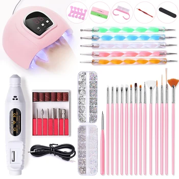 

UR SUGAR nail polish Nail set 30/36W UV Nail Dryer Nail Drill Machine Nail Brushes set Manicure Set Tools Nail Art Decorations