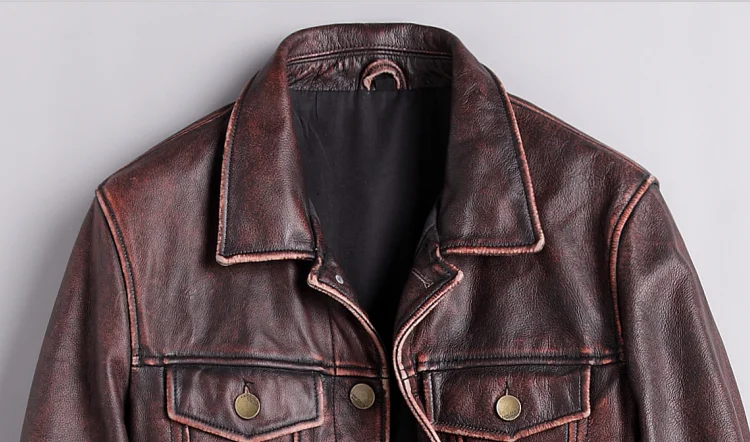 Discount Tcyeek Streetwear Motorcycle Real Leather Jacket Men Fashion 2019 Korean Casual Cow Genuine Leather Coat Casual Fit Clothes 1806 3