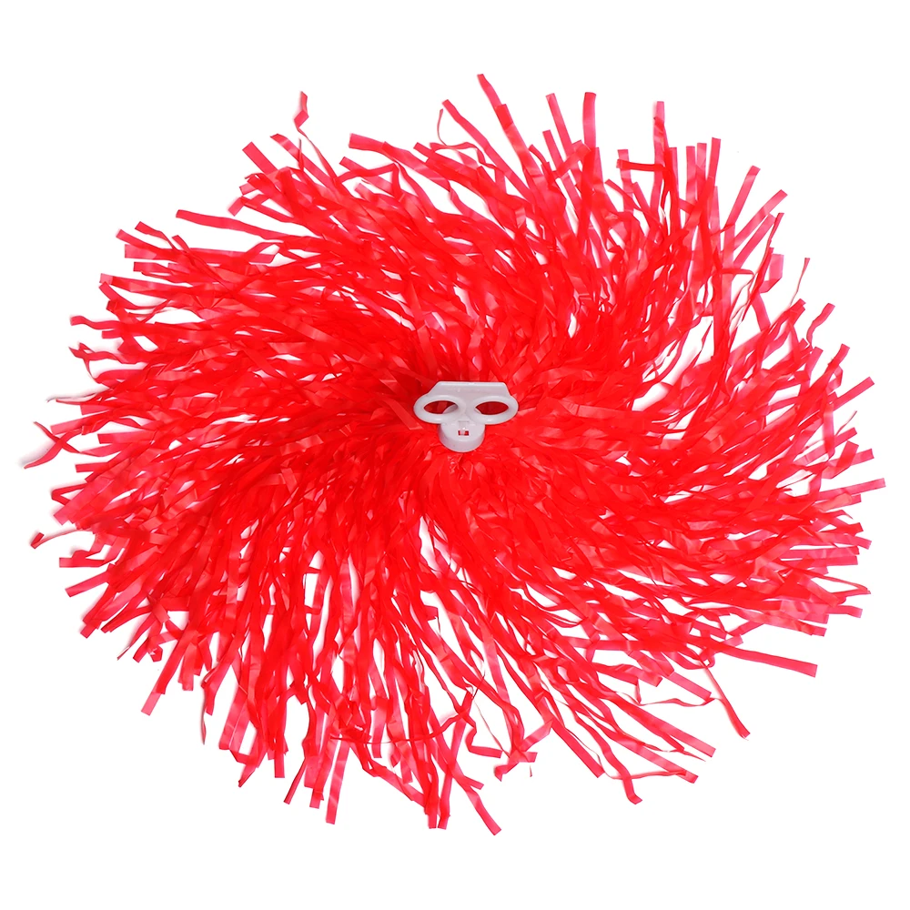 Colorful PE Plastic Handle Metallic Streamer Pompoms Cheerleading Cheering Flower Ball Dance Game Club Sports Supplies 1Pair cheerleading pom poms