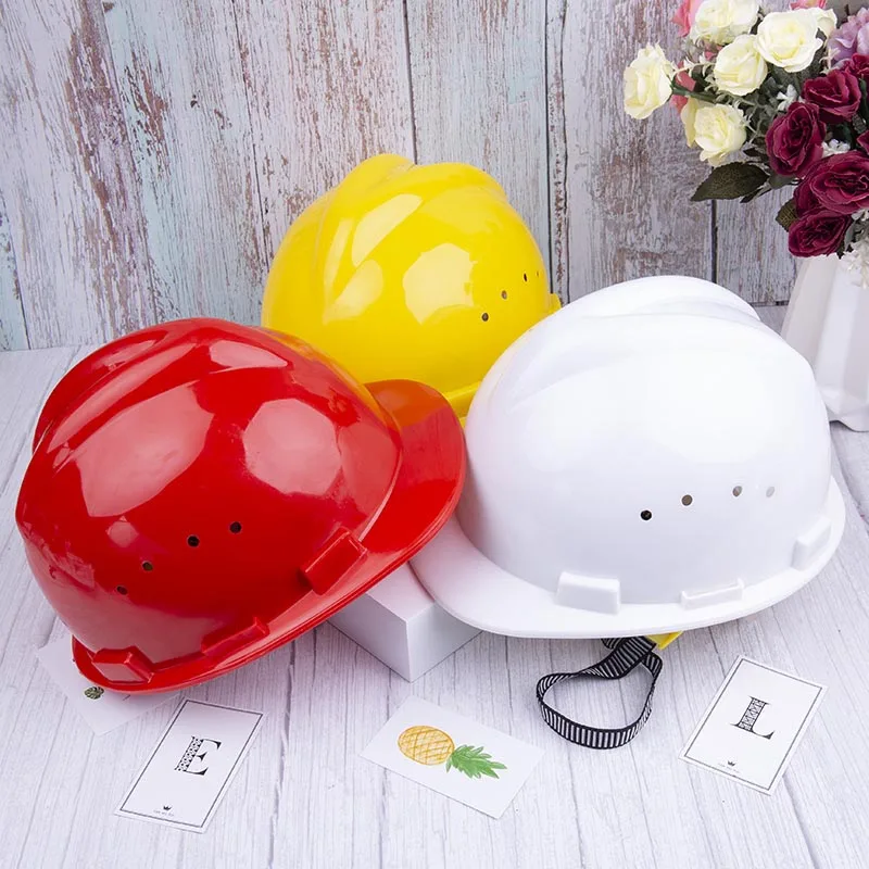 Work Hard Hat Warehouse Worker Helmet ABS Breathable Plastic Insulation Material