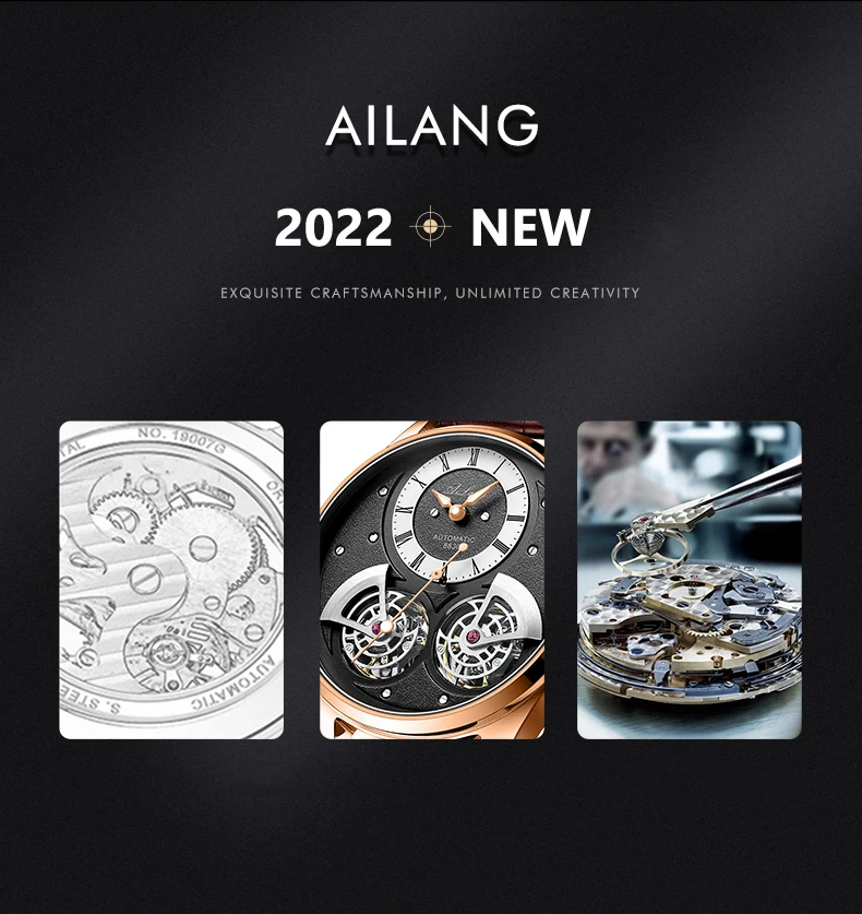 AILANG 2023 New Classic Double Tourbillon Automatic Watch For Men Leather Luminous Hands Mechanical Watches Mens Reloj Hombre_voghion.com
