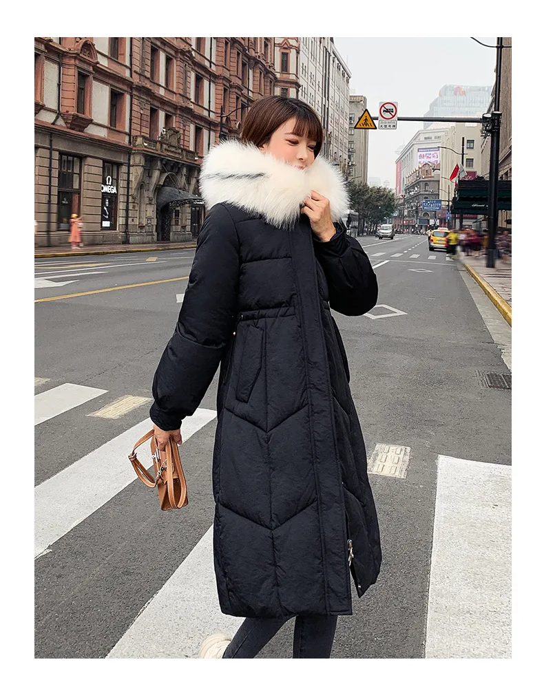 Хлопковое пальто оверсайз Женская мода средней длины стиль корейский стиль свободный толстый пуховик с хлопковой подкладкой зимняя одежда
