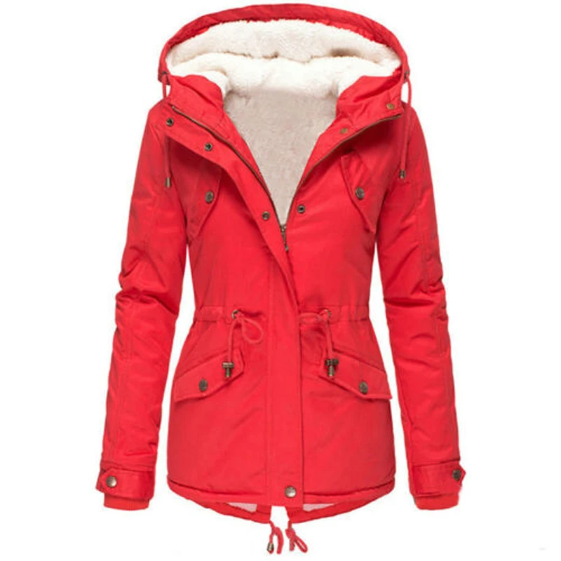 Parkas New Winter Women Fur Collar Jackets Fashion Hooded Thicken Warm Padded Coat Female Lady Outwear Jacket Style Plus Size