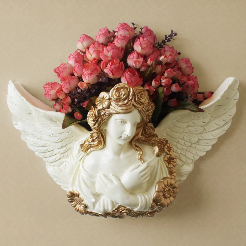 

European Creative Wall Hanging Wall Decoration Wall Decoration Home Living Room TV Wall Decoration Art Angel Porch Pendant