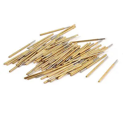 

100 Pcs P100-B 1mm Point Tip 32.3mm Length Spring Test Probes Pin