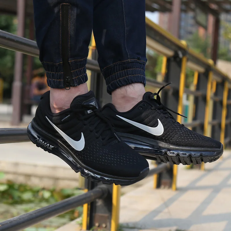 Мужские кроссовки для бега Nike AIR MAX, спортивные уличные кроссовки, спортивная Дизайнерская обувь, новинка, дышащая обувь для бега на шнуровке, 849559-010