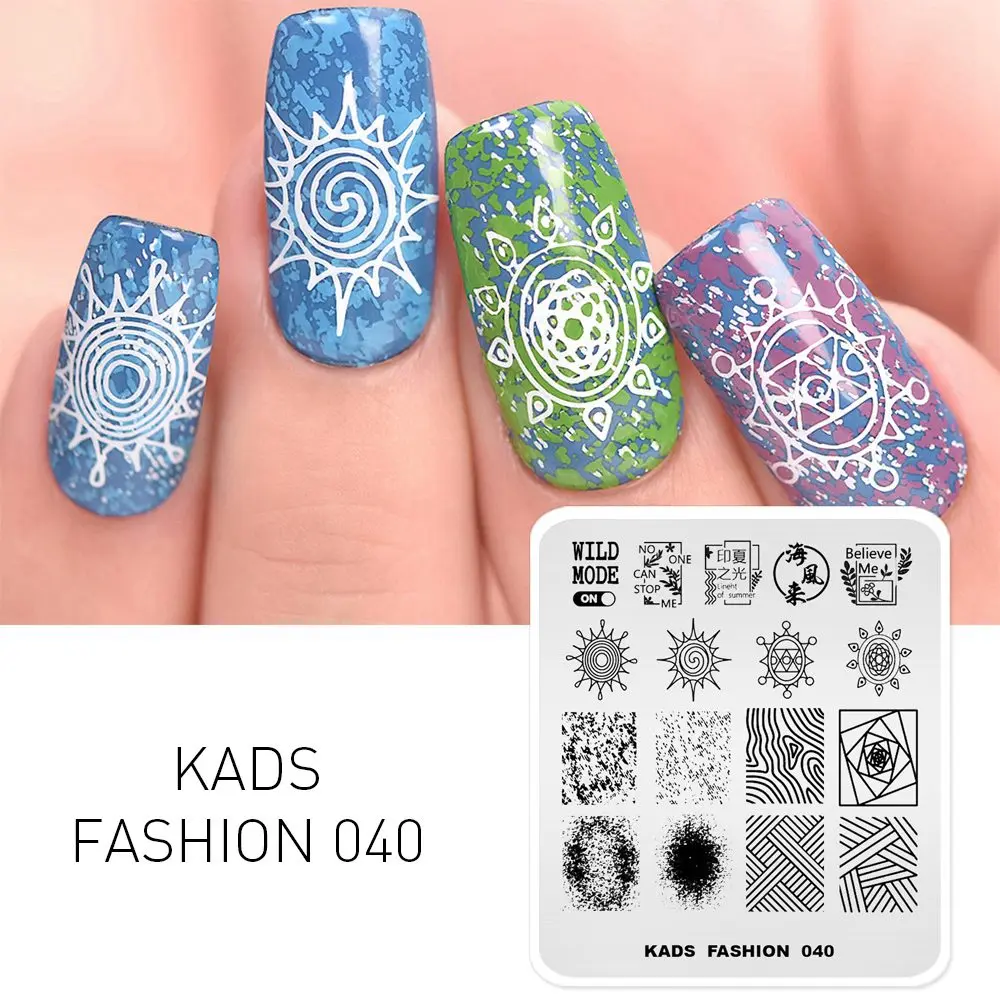 Fashion 040 KADS пластина для стемпинга для нейл-арта 63 дизайна модная серия маникюрные штамповочные пластины шаблон изображения ногтей штамп пластина шаблон для печати - Цвет: Fashion 040