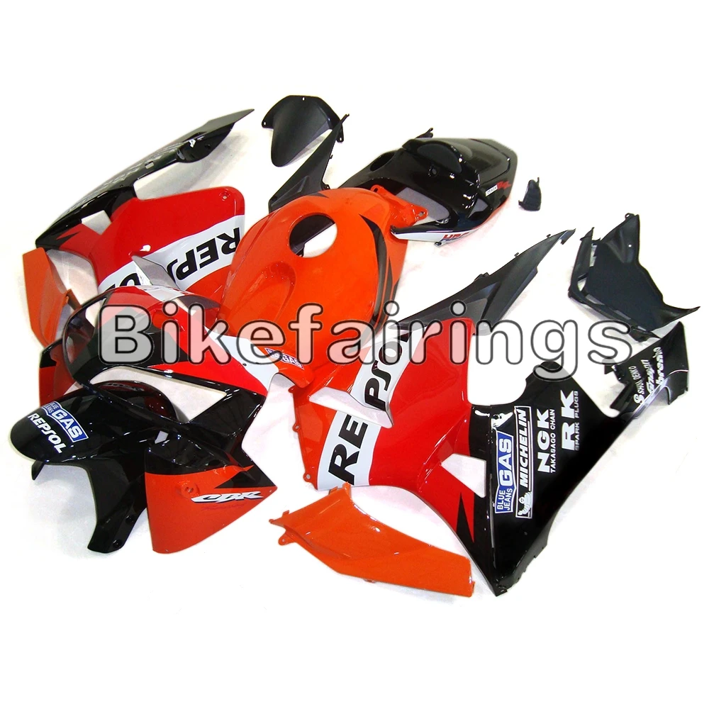 Мотоцикл полностью Обтекатели для Honda CBR600RR F5 2005 2006 CBR 600RR 05 06 ABS пластиковая система впрыска Кузов-Repsol красный оранжевый черный
