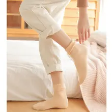 Носки женские бархатные толстые теплые носки осенне-зимние носки новые носки модные однотонные силиконовые Нескользящие носки-тапочки новые