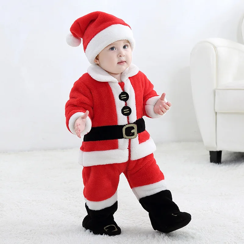 Новинка г.; осенняя одежда для новорожденных мальчиков и девочек; костюм в рождественском стиле; Милая теплая праздничная одежда для малышей; детская одежда