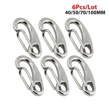 6 pieces/batch of 316 stainless steel multifunctional hiking camping belt carabiner quick release hook egg-shaped spring spring