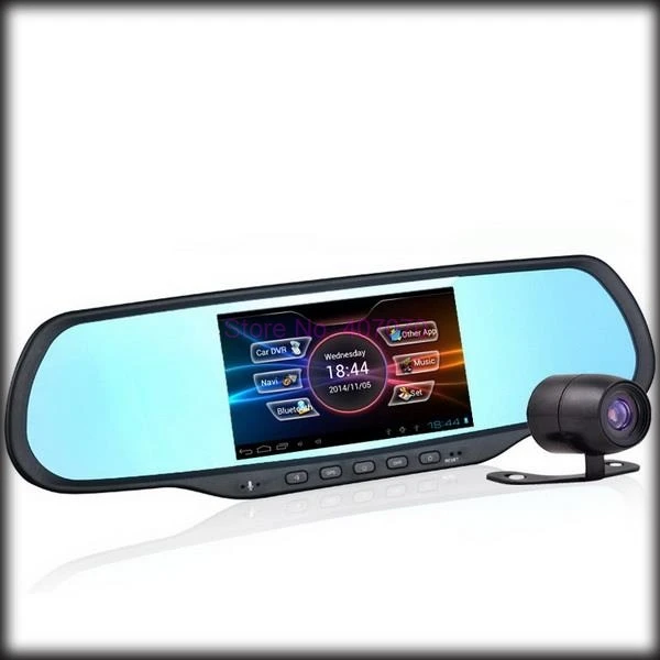 Зеркало заднего вида с GPS-навигацией Bluetooth DVR FHD 1080P Wi-Fi FM 1 ГБ/8 ГБ | Автомобили и