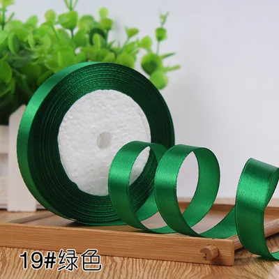 19 green Атласная лента корсажные ленты ручной работы DIY аксессуары для головных уборов Свадебная декоративная накидка подарок 40 мм 5 метров - Цвет: 19 green