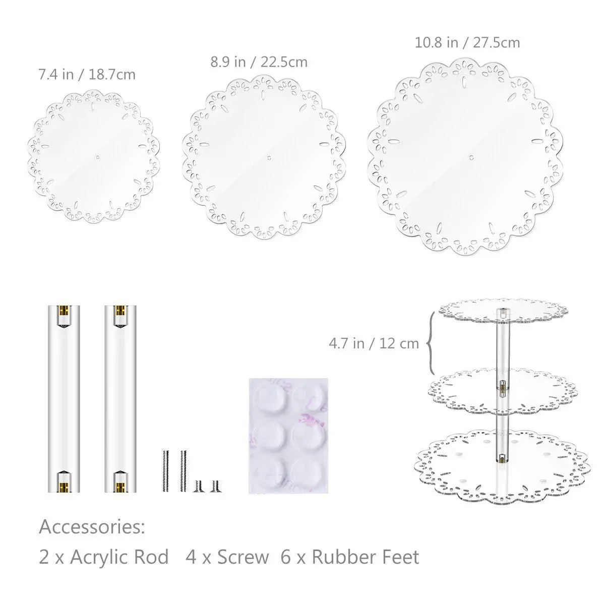 3/5 ярусная подставка для торта акриловая подставка для торта прозрачный поднос для кекса держатель для торта на свадьбу День рождения Декор Инструменты