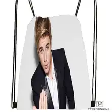 Пользовательские Джастин-Бибер-slammed-походная сумка на шнурке милый рюкзак для детей(черная спина) 31x40 см#20180611-02-53