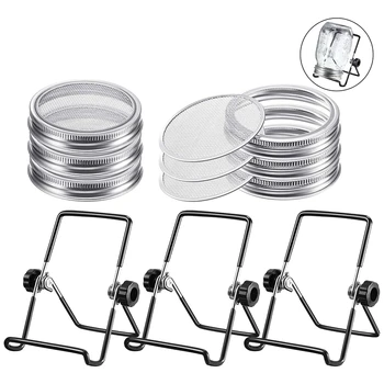 

9 Pcs of Germination Kit Stainless Steel Germination Tank Cover Filter Cover and Germination Bracket (70mm)