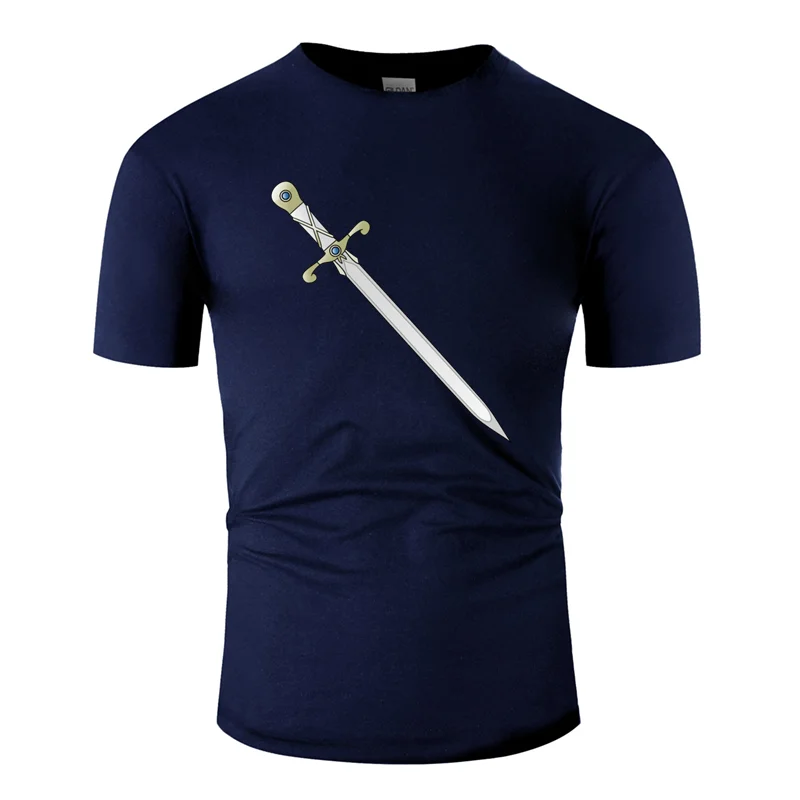 Men-Navy Blue Стиль, дышащая мужская футболка с мечом,, одежда, большой размер S~ 5xl, Kawaii, Мужская футболка, хлопок, сумасшедшая, высокое качество - Цвет: Men-Navy Blue