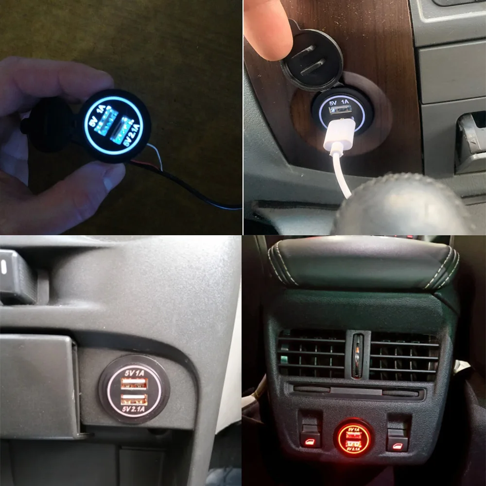Автомобильное зарядное устройство Rovtop с двумя USB разъемами для мотоциклов