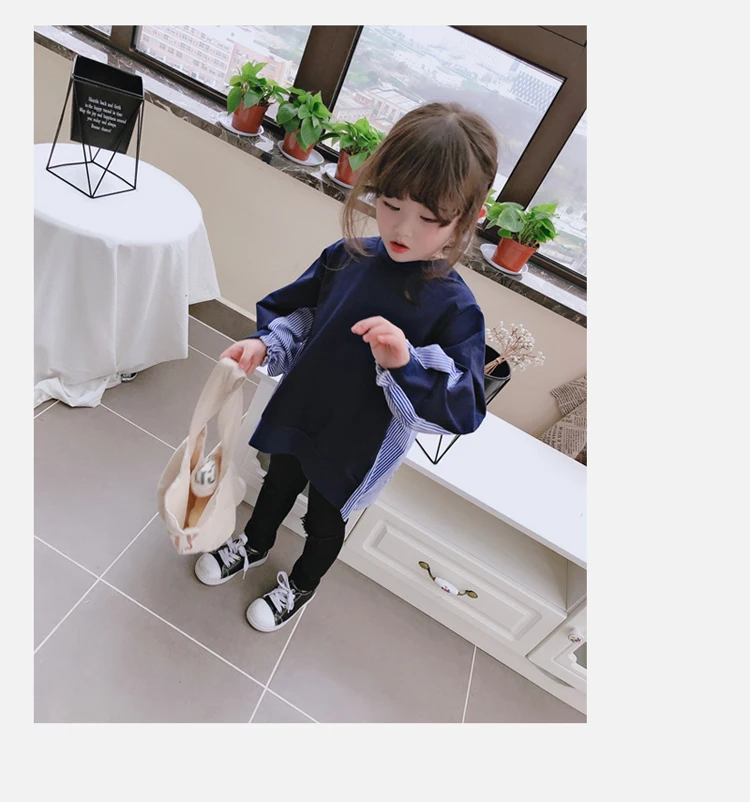 

2019 new autumn item girl fashion stripe blouse