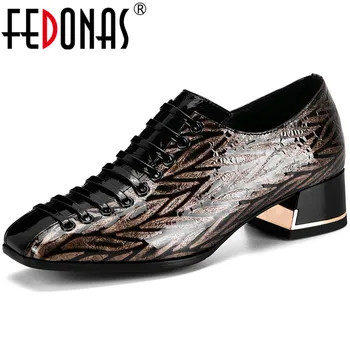 

FEDONAS Sexy Back Zipper Square Toe Shoes For Women Genuine Leather High Heels Pumps Quality Summer Night Club Basic Shoes Woman