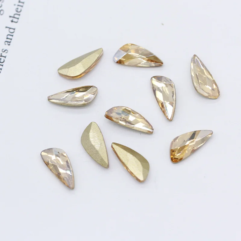 gold champagne 20p 4x8 мм 5x11 мм крыло Точка Назад невесты гвозди Камень Кристалл Стразы для украшения ногтей DIY ремесло искусство стразы шатоны драгоценный камень - Цвет: gold champagne