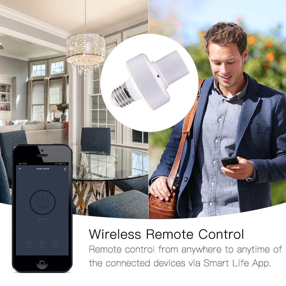 Умный адаптер для лампы с поддержкой Wi Fi E27 E26 85 265 в|Конвертеры держателей ламп| |