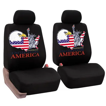 

1pcs Lion flag Print Car Seat Cover Sandwich 4 Piece Front Seat Universal Cloth Covers leather Cushion for Truck seat covers