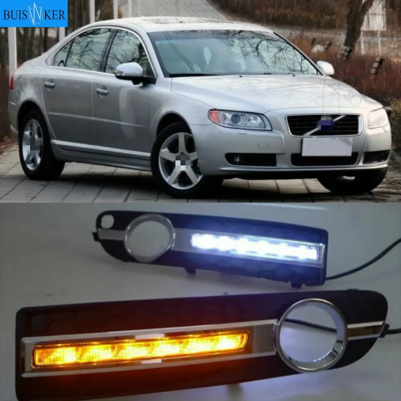 

2 шт. светодиодный Автомобильные светодиодные дневные ходовые огни для Volvo S80 S80L 2007 2008 2009 2010 2011 2012 2013