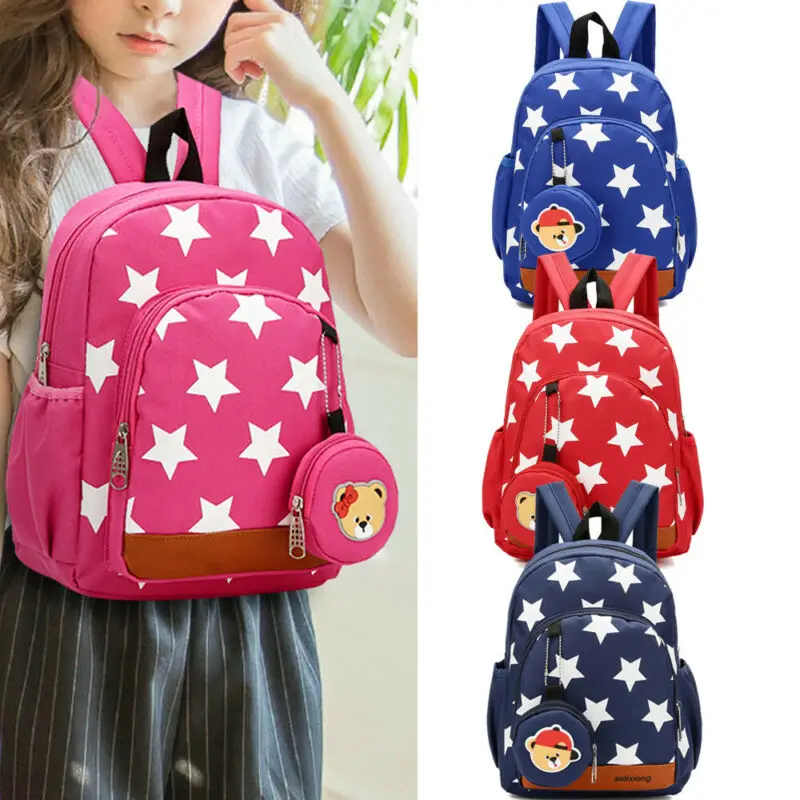 Новая детская школьная сумка, очаровательные звезды мультфильм печать детский сад рюкзак для мальчиков и девочек универсальный рюкзак