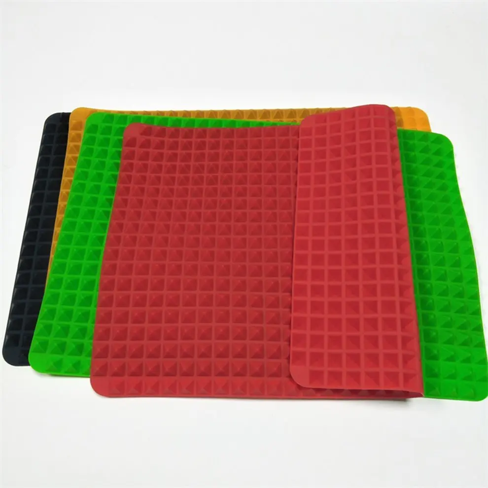 

Durable Food Grade Silicone BBQ Mat Microwave Oven Baking Pad Sheet Pyramid-design Non Stick Fat Reducing Cooking Mat