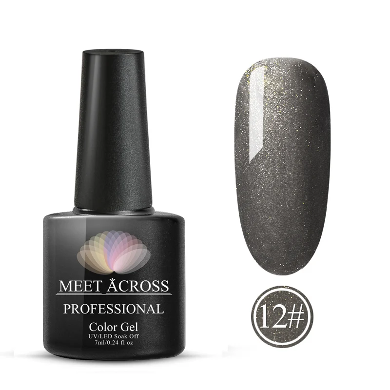 MEET ACROSS 8ml Nail Gel Christmas series Platinum UV Nail Gel 60 Colors Shimmer Nails Polish Base And Top Coat Primer For Nail - Цвет: AK3892