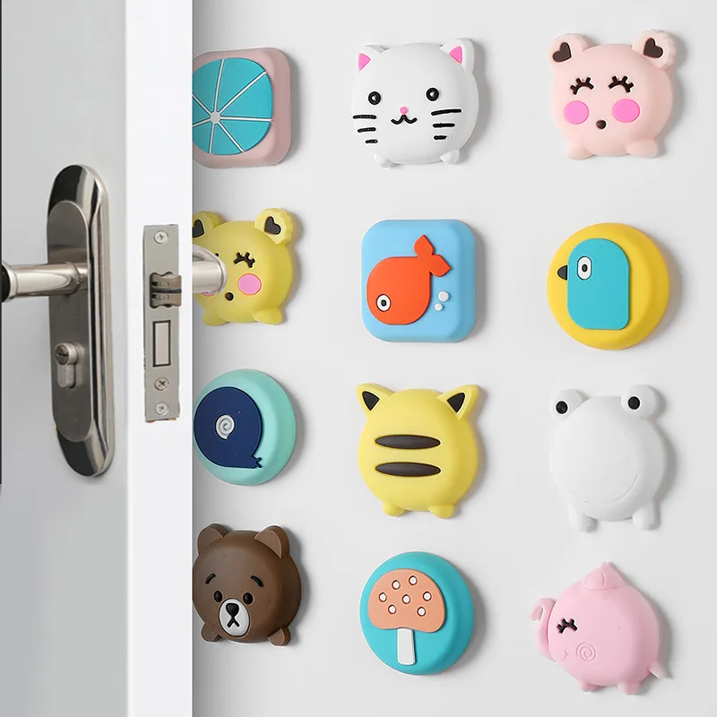 

Silicone Cartoon Door Stops Anti-Collision Mat Household Door Handle Anti-Collision Mat Toilet Cover Silence Pad 1PC