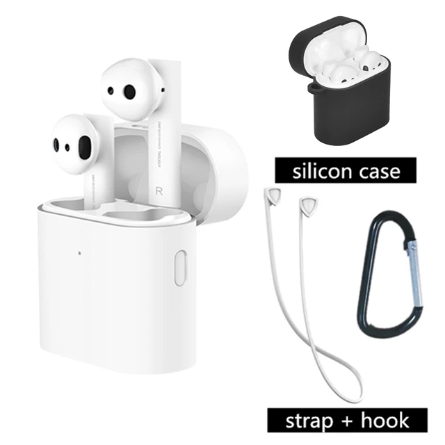 Xiaomi Air TWS Bluetooth гарнитура 2 Airdots pro 2 Xiaomi Smart Голосовое управление LHDC HD звук динамический кран управление ENC - Цвет: add black case strap