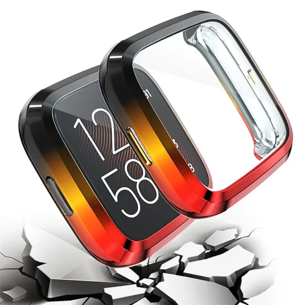 Colorful Ultra-Slim Electroplate TPU Case Cover for Fitbit versa 2 Smart watch Protective accessories Frame Protector#1107