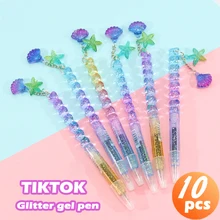 10/5/3pcsTwinkle Звездное оболочки кулон мигающий гелевая ручка 0,5 мм TIKTOK Kawaii блеск мигает милые канцелярские принадлежности для школьников, студентов
