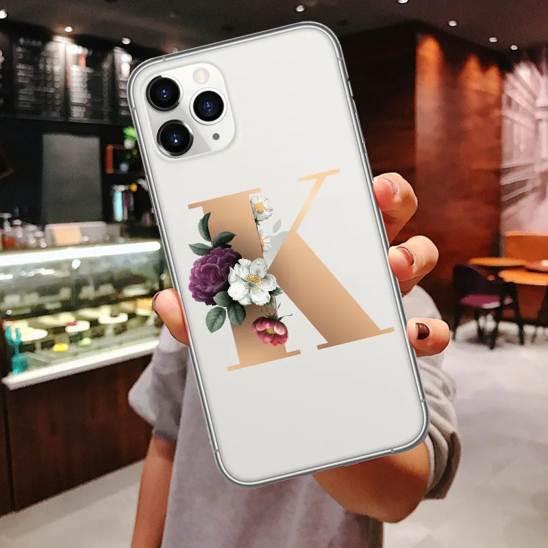 Прозрачный чехол для телефона на заказ для iphone 11 Pro Max 26 с английскими именными буквами мягкий чехол для iPhone X XR XS MAX 6 6S 7 8 Plus Xs