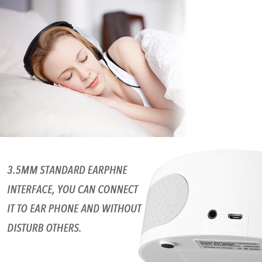 

Sleep Machine 9 Non-Looping Soothing Sounds Optional Sound Music Record Timing Setting Sound Machine Sleep Quality Enhancer