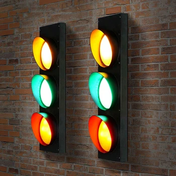 

Industrial Vintage Wall Light Led Traffic Signal Wall Lamp Bar Restaurant Art Deco Wall Sconce Loft Kitchen Fixtures Lamp Wall