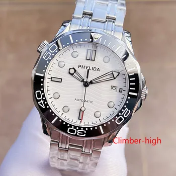 

10BAR Automatic Diver Watch White Sterile Dial High Quality JAPAN MIYOTA Mechanical Wristwatches Sapphire Crystal Solid Bracelet