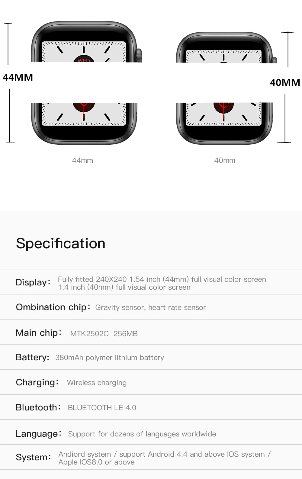 IWO 12 Bluetooth Смарт часы IWO12 40 мм 44 мм серия 5 W55 1:1 чехол для IOS Android сердечного ритма ЭКГ IP68 водонепроницаемый дропшиппинг