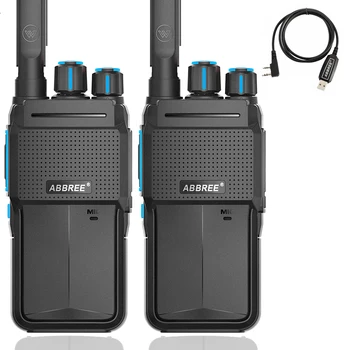 

2PCS ABBREE AR-F2 mini Walkie Talkie portable Radio Station two Way Radio uhf band 400-480MHz HF Transceiver bf-888s uv-5r
